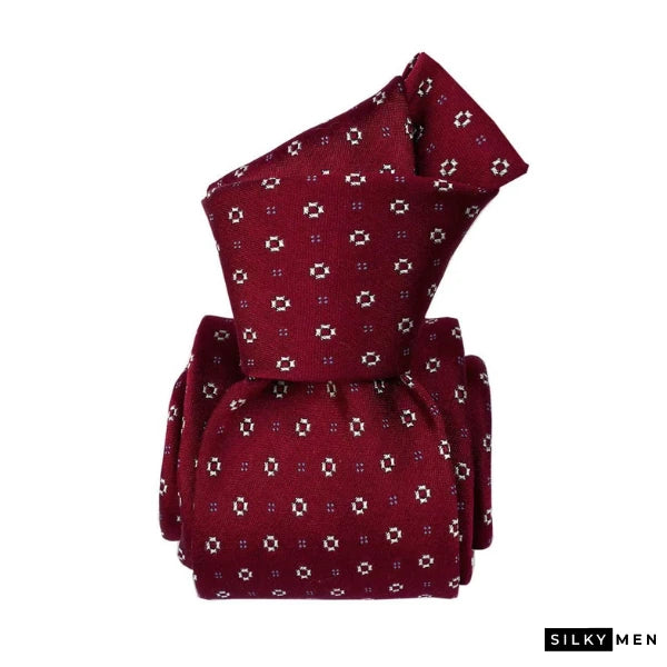 Burgundy Classic Pattern Italian Silk Tie