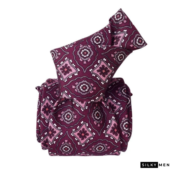 Purple Fancy Pattern Italian Silk Tie