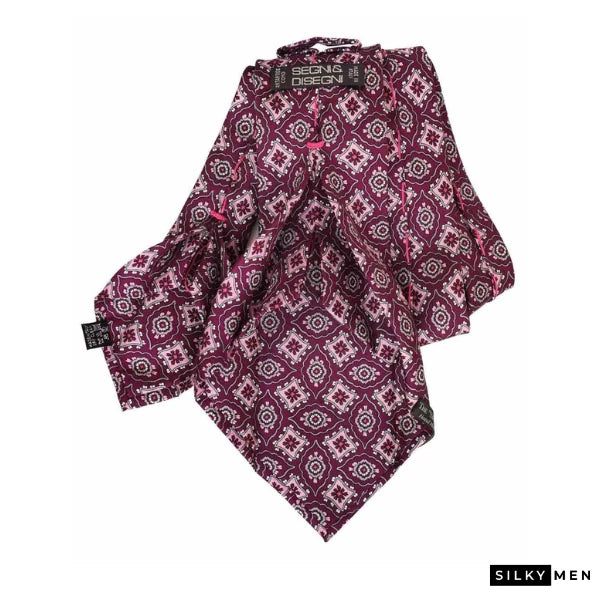 Purple Fancy Pattern Italian Silk Tie