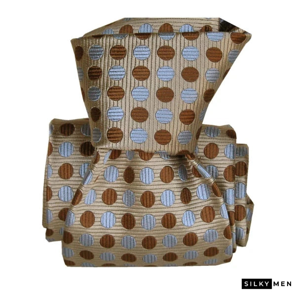 Champagne Polka Dot Italian Silk Tie