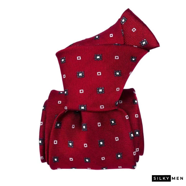 Red Pattern Classic Italian Silk Tie