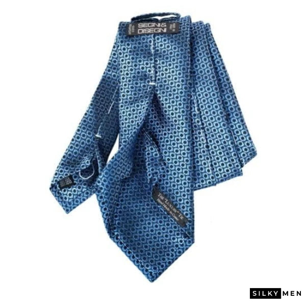 Blue Pattern Italian Silk Tie