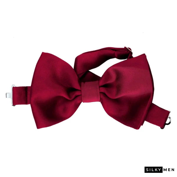 Burgundy Italian Silk Bow Tie Ready to Wear