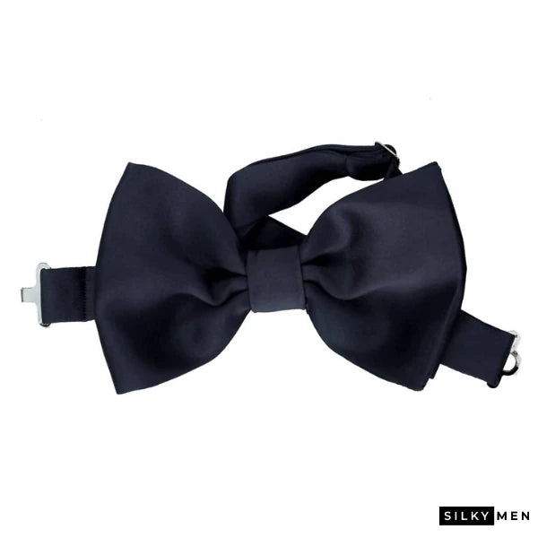 Navy Italian Silk Bow Tie Ready to Wear