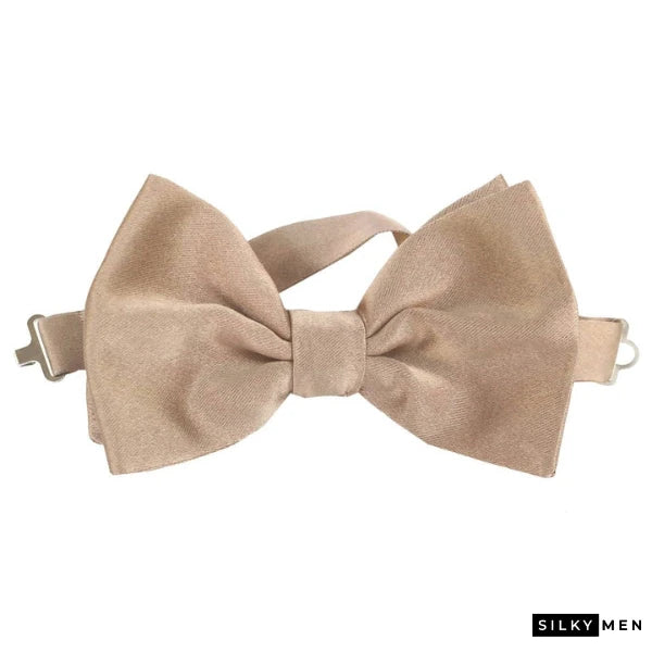 Beige Silk Bow Tie Ready to Wear
