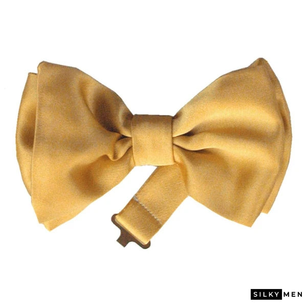 Gold Yellow Italian Silk Bow Tie Ready to Wear