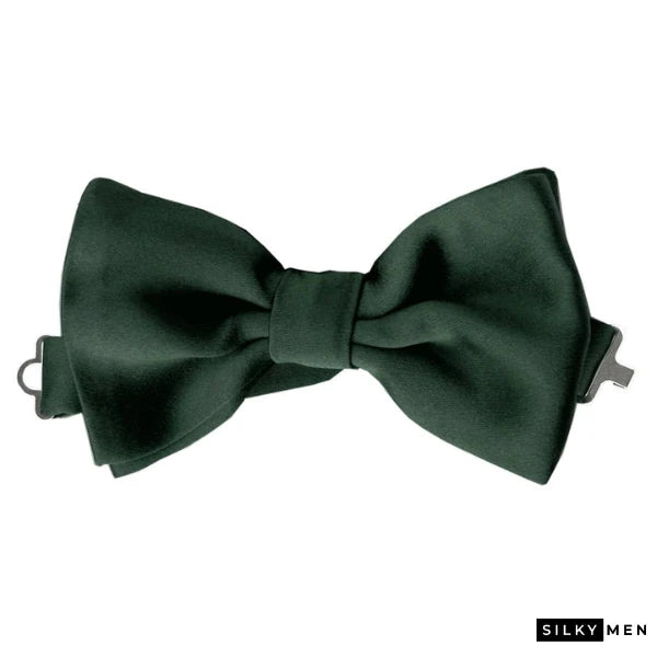 Dark Green Italian Silk Bow Tie Ready to Wear