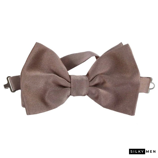Taupe Italian Silk Bow Tie Ready to Wear