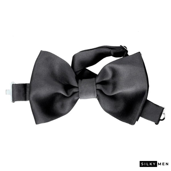 Anthracite Gray Italian Silk Bow Tie Ready to Wear