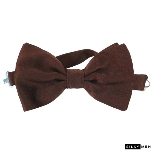 Brown Italian Silk Bow Tie Ready to Wear