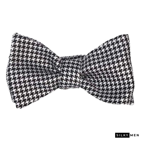 Black & White Self Tie Italian Silk Bow Tie
