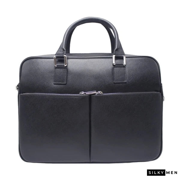 Black Italian Leather Men's Briefcase