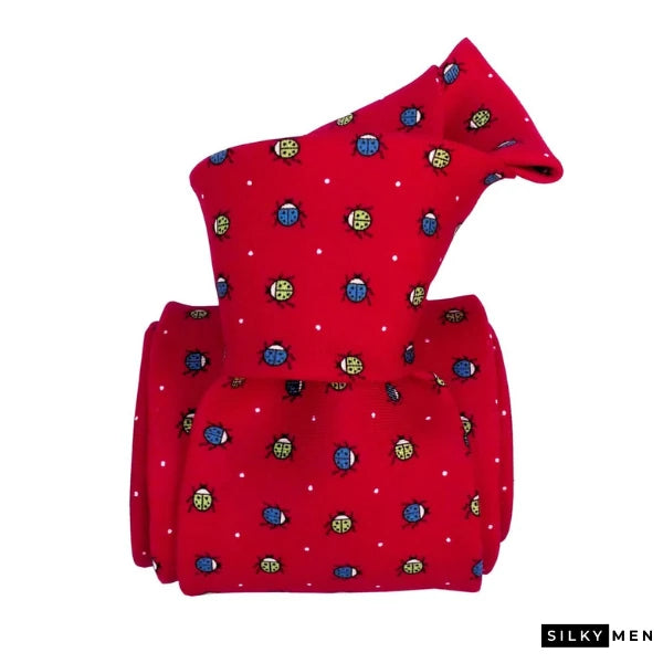 Red Lady Bug Italian Silk Tie