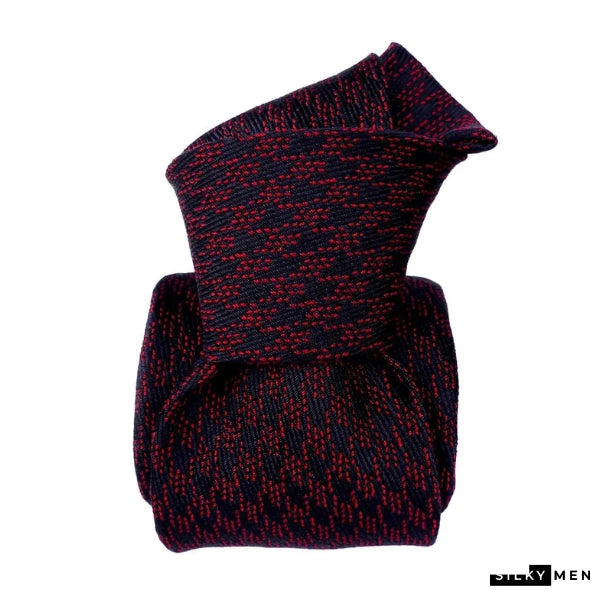Purple Blue 50-50 Cotton Italian Silk Tie