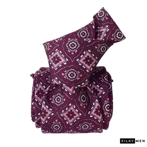Purple Fancy Pattern Italian Silk Tie