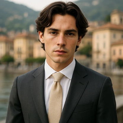 Beige Italian Silk Tie