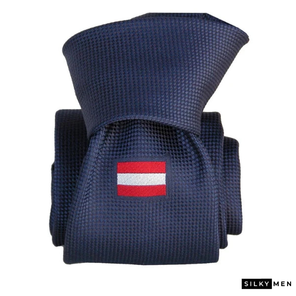 Navy Blue Pattern Italian Silk Tie Austria