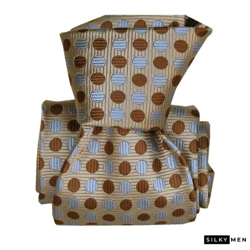 Champagne Polka Dot Italian Silk Tie