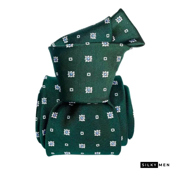 Green Pattern Classic Italian Silk Tie