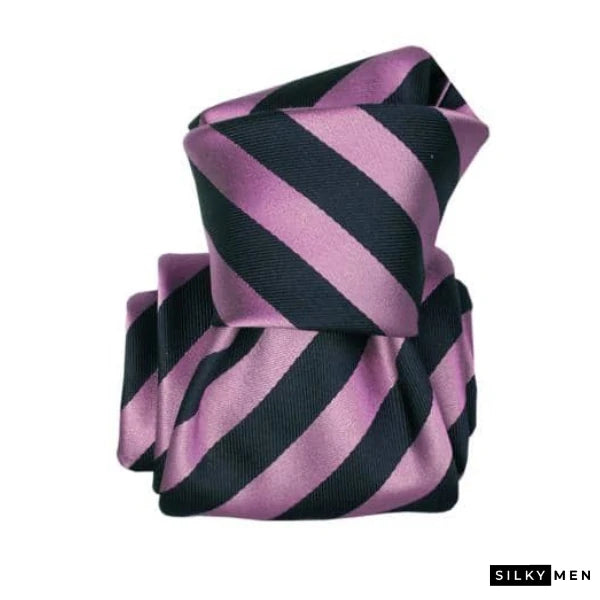 Purple Blue Striped Italian Silk Tie