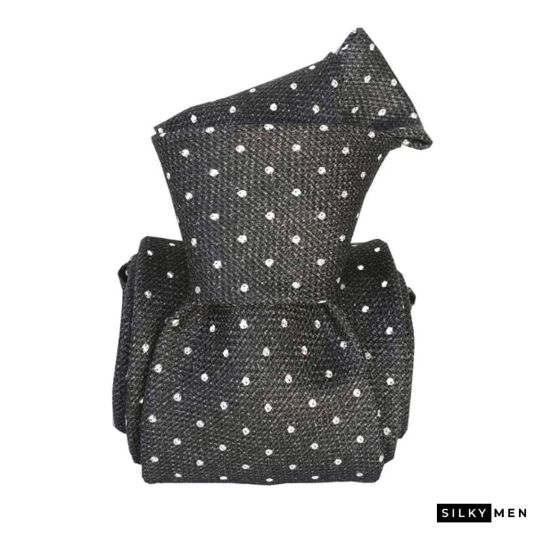 Dark Gray Polka Dot Italian Silk Tie