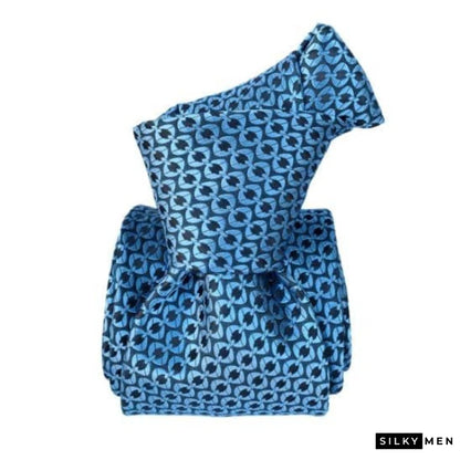 Blue Pattern Italian Silk Tie