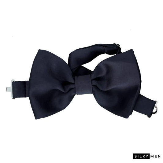 Navy Italian Silk Bow Tie Ready to Wear