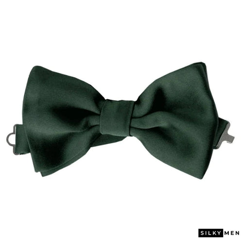 Dark Green Italian Silk Bow Tie Ready to Wear