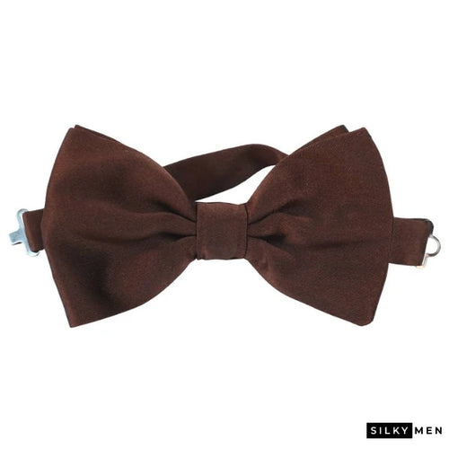 Brown Italian Silk Bow Tie Ready to Wear