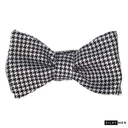 Black & White Self Tie Italian Silk Bow Tie